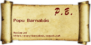 Popu Barnabás névjegykártya