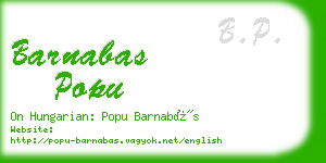 barnabas popu business card